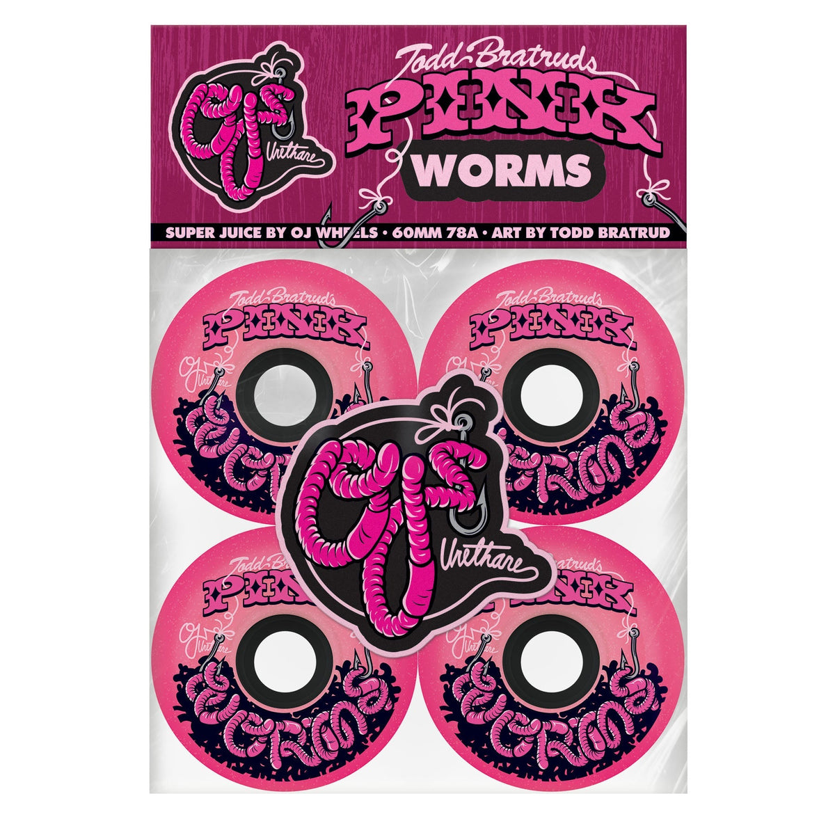 60mm Pink Worms Super Juice 78a Wheels